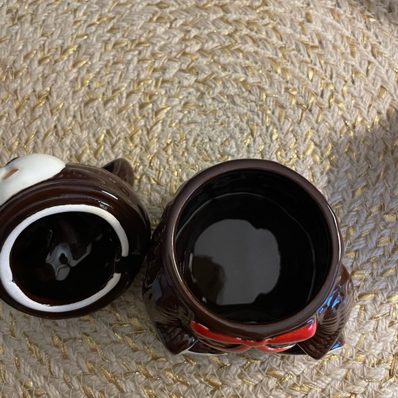 Vintage Otigiri ceramic Brown Bear honey jar with Red Bow - Picture 5 of 6